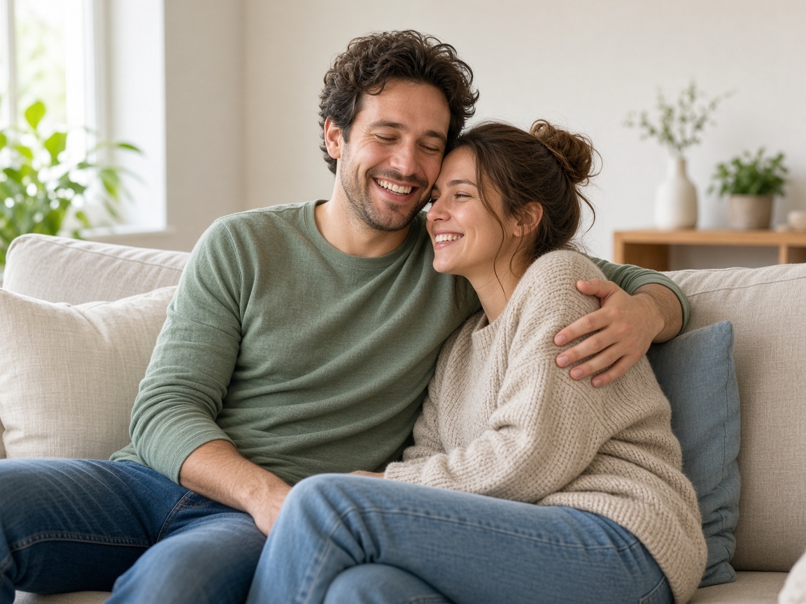 Homeowners relaxing with coverage in place